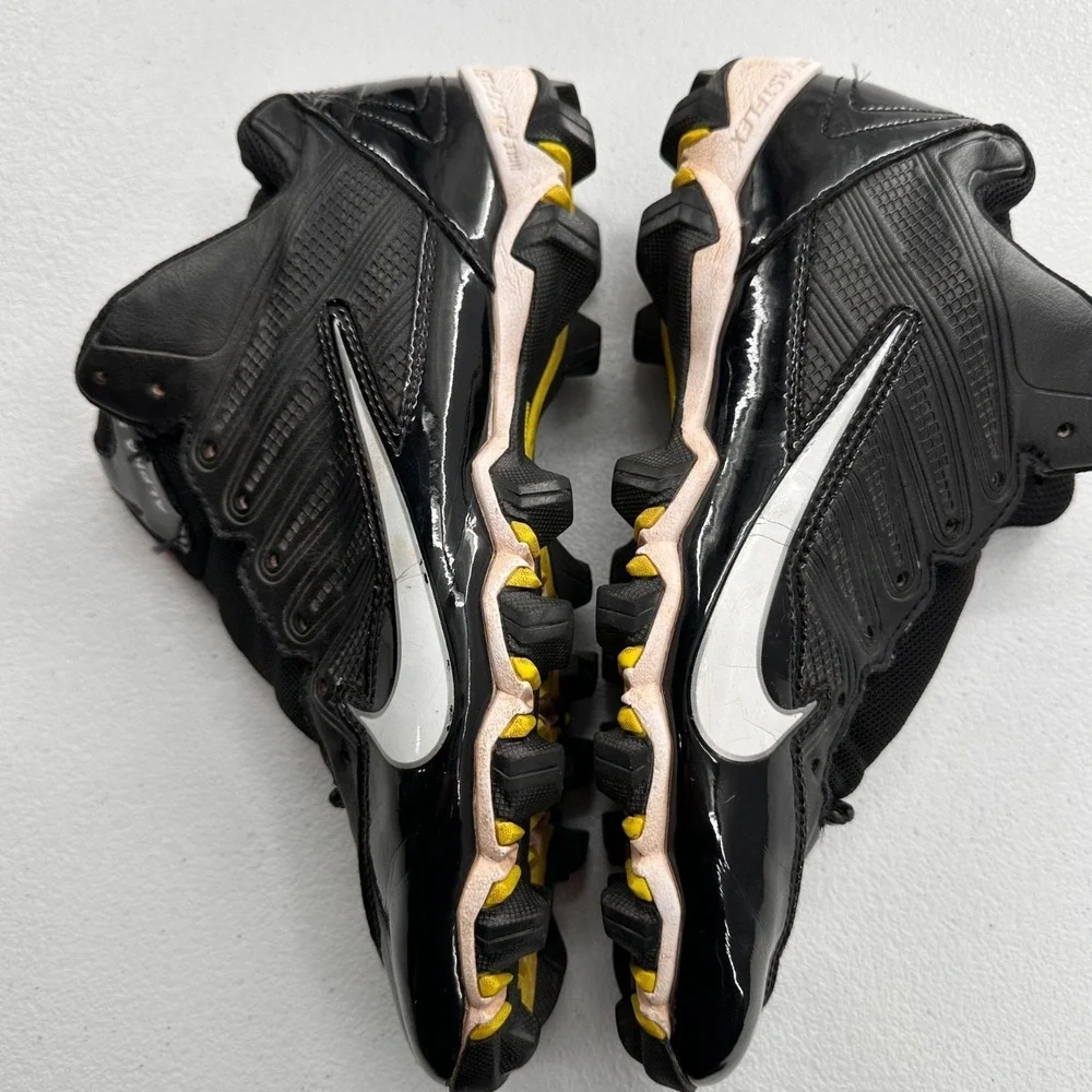 Nike Alpha Shark Football Cleats Mens 7 Black White Synthetic‎ Athletic Shoe See